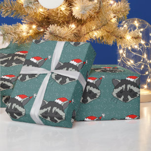 Christmas Raccoon  Wrapping Paper