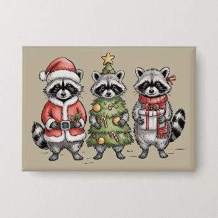 Christmas Raccoons Woodland Trio Santa Tree Animal