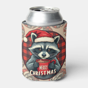 Christmas Racoon Cocoa Cheer Can Cooler