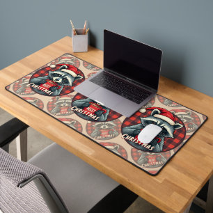 Christmas Racoon Cocoa Cheer Desk Mat