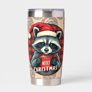 Christmas Racoon Cocoa Cheer Insulated Tumbler