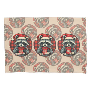 Christmas Racoon Cocoa Cheer Pillowcase