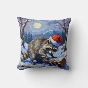 Christmas Racoon Cushion