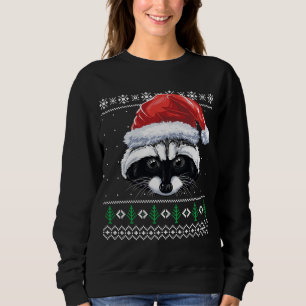 Christmas Racoon Funny Santa Racoon Xmas Ugly Sw Sweatshirt