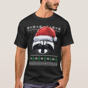 Christmas Racoon Funny Santa Racoon Xmas Ugly Sw T-Shirt