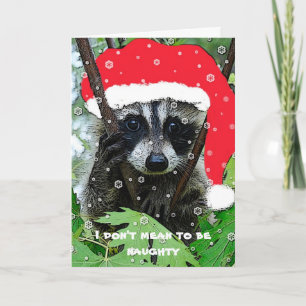 Christmas Racoon - Greeting Card