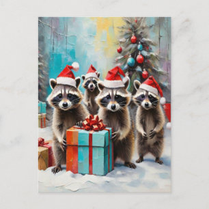 Christmas Racoon Lover  Holiday Postcard