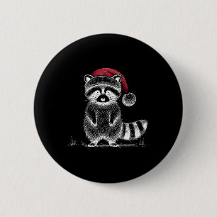 Christmas Racoon Santa Hat Trash Panda Racoon Lo 6 Cm Round Badge