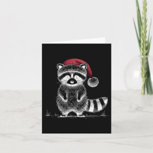 Christmas Racoon Santa Hat Trash Panda Racoon Lo Card