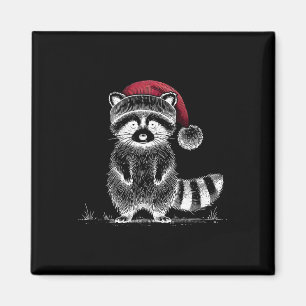 Christmas Racoon Santa Hat Trash Panda Racoon Lo Magnet