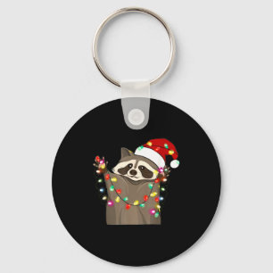 Christmas Racoon Swea,funny Christmas Lights Racco Key Ring