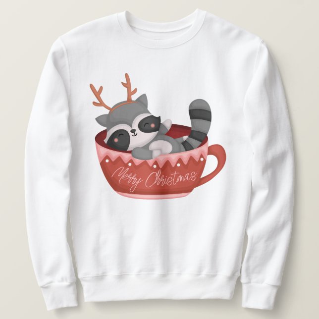Christmas Racoon Sweatshirt (Design Front)