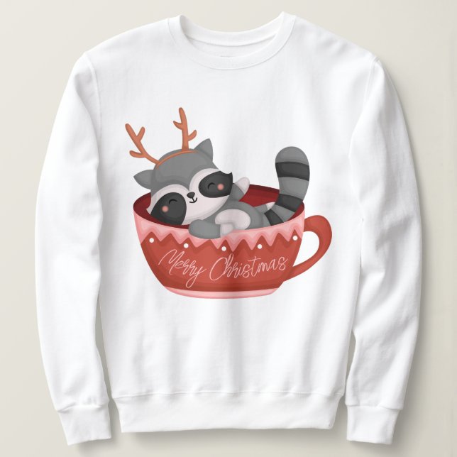 Christmas Racoon Sweatshirt (Design Front)