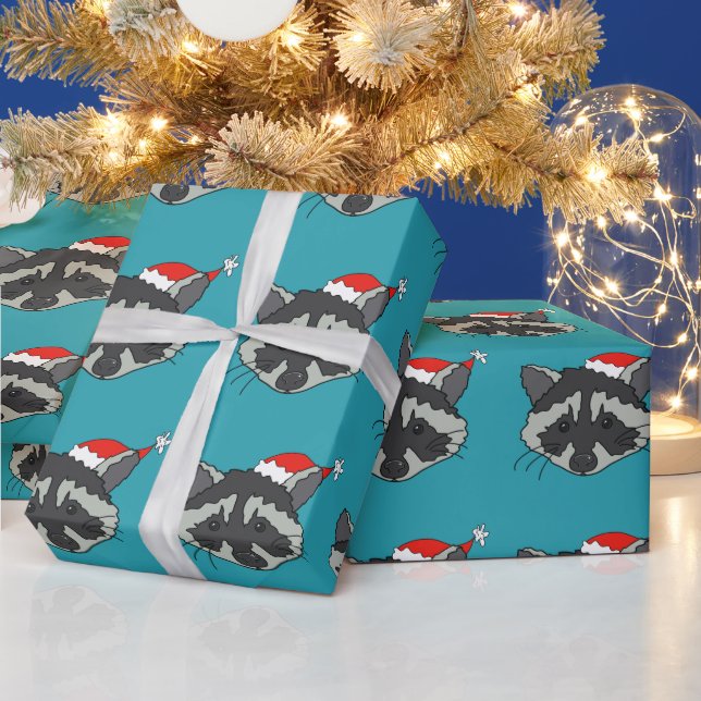 Christmas Racoon  Wrapping Paper (Holidays)