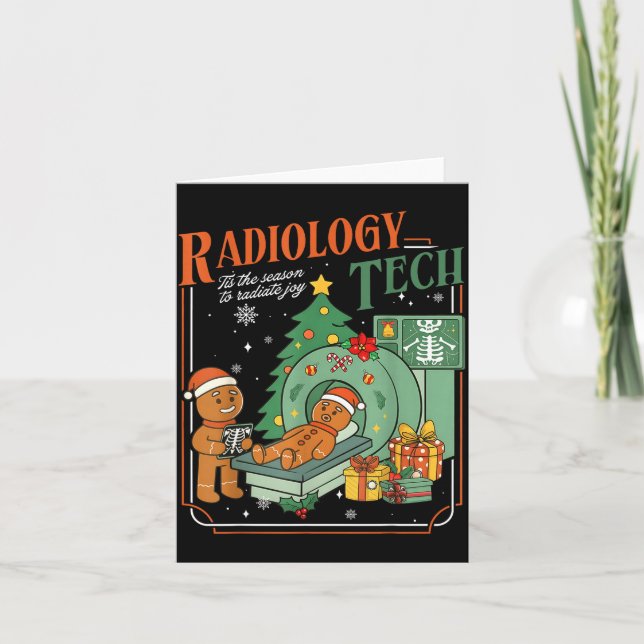 Christmas Radiology Tech Funny Gingerbread Man Rad Card (Front)