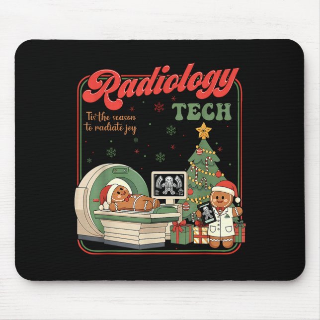 Christmas Radiology Tech Funny Gingerbread Man Rad Mouse Pad (Front)