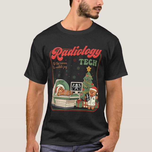 Christmas Radiology Tech Funny Gingerbread Man Rad T-Shirt (Front)