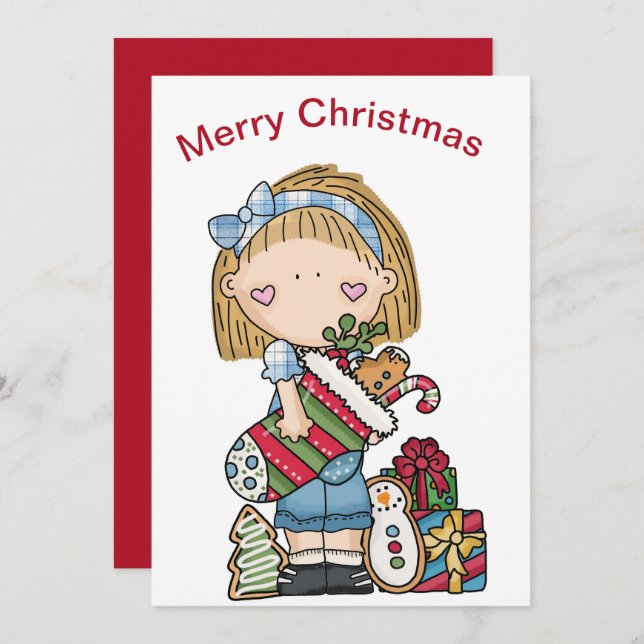 Christmas Rag doll Holding A Stocking  Holiday  (Front/Back)