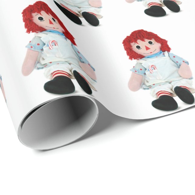 Christmas Rag Doll With Candy Cane Wrapping Paper (Roll Corner)