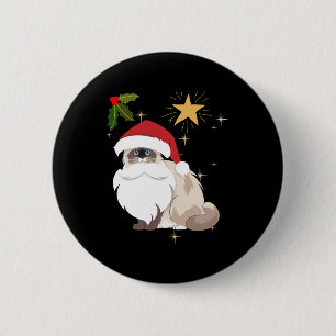 Christmas Ragdoll cat 6 Cm Round Badge