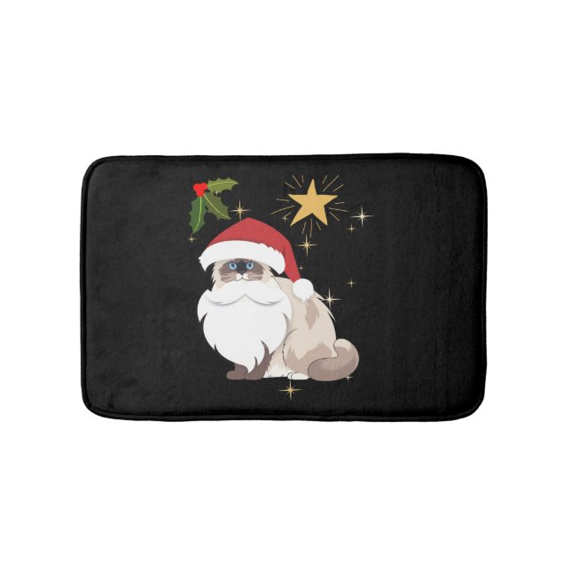 Christmas Ragdoll cat   Bath Mat (Front)