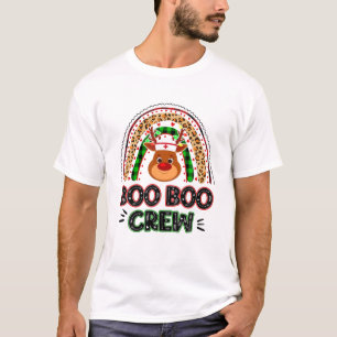 Christmas Rainbow Boo Boo Crew Reindeer Nurse Buff T-Shirt