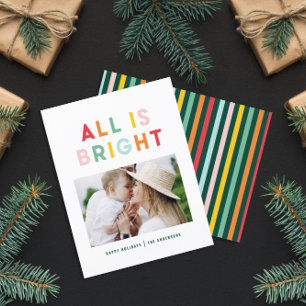 Christmas rainbow colourful bright 1 photo modern holiday card