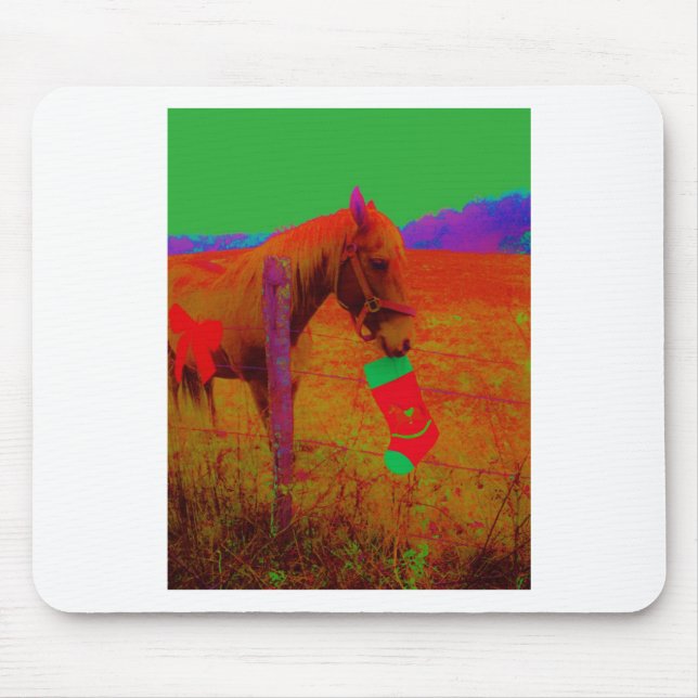 Christmas Rainbow Horse Mouse Pad (Front)