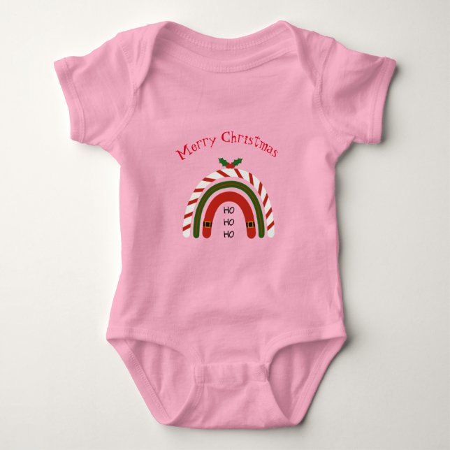 Christmas Rainbow Let it Snow     Baby Bodysuit (Front)