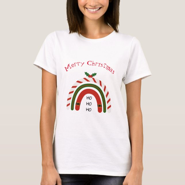 Christmas Rainbow Let it Snow   T-Shirt (Front)