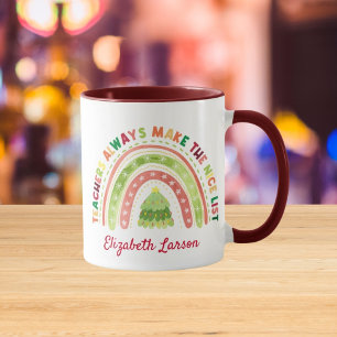 Christmas Rainbow Teachers Appreciations Maroon Mug
