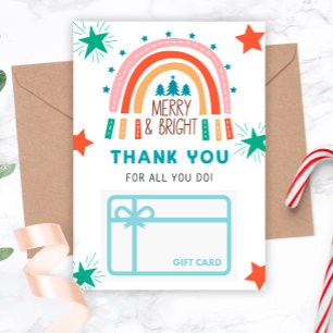 Christmas Rainbow Thank You Gift Card Holder