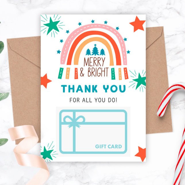 Christmas Rainbow Thank You Gift Card Holder (Creator Uploaded)