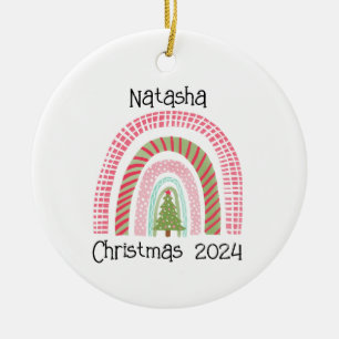 Christmas Rainbow Tree Personalised Ornament