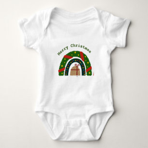 Christmas Rainbow With A Present Baby Bodysuit
