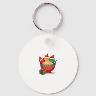 Christmas Ramen Cat Santa Anime Meow Kitty Meow Ca Key Ring