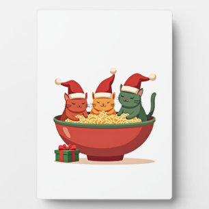 Christmas Ramen Cat Santa Anime Meow Kitty Meow Ca Plaque