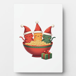 Christmas Ramen Cat Santa Anime Meow Kitty Meow Ca Plaque