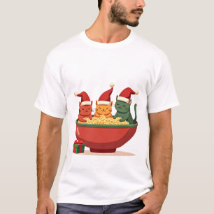Christmas Ramen Cat Santa Anime Meow Kitty Meow Ca T-Shirt