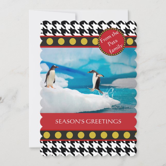Christmas range Dogtooth, Houndstooth Holiday Card (Front)