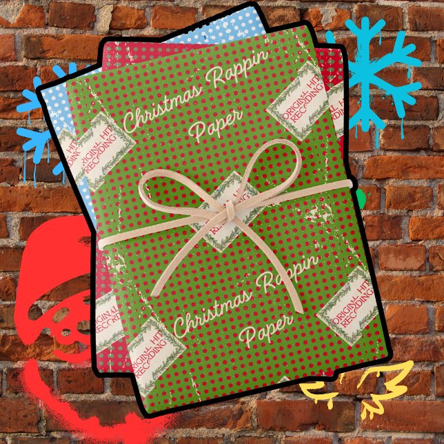 Christmas Rappin' Green, Red, and Blue Wrapping Paper Sheet (Creator Uploaded)