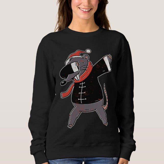 Christmas Rat Dabbing Gift For Mouse Lovers Sweatshirt (Front)