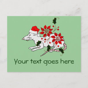 Christmas Rat Holiday Postcard