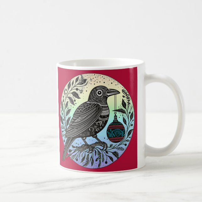 Christmas Raven Coffee Mug (Right)