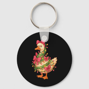Christmas Rch Goose Xmas Lights Nk Bows Vintag T S Key Ring