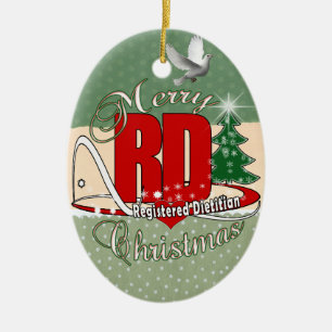 CHRISTMAS RD REGISTERED DIETITIAN CERAMIC TREE DECORATION