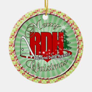 CHRISTMAS RDH Registered Dental Hygienist Ceramic Tree Decoration