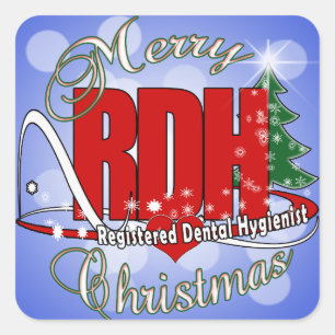 CHRISTMAS RDH Registered Dental Hygienist Square Sticker