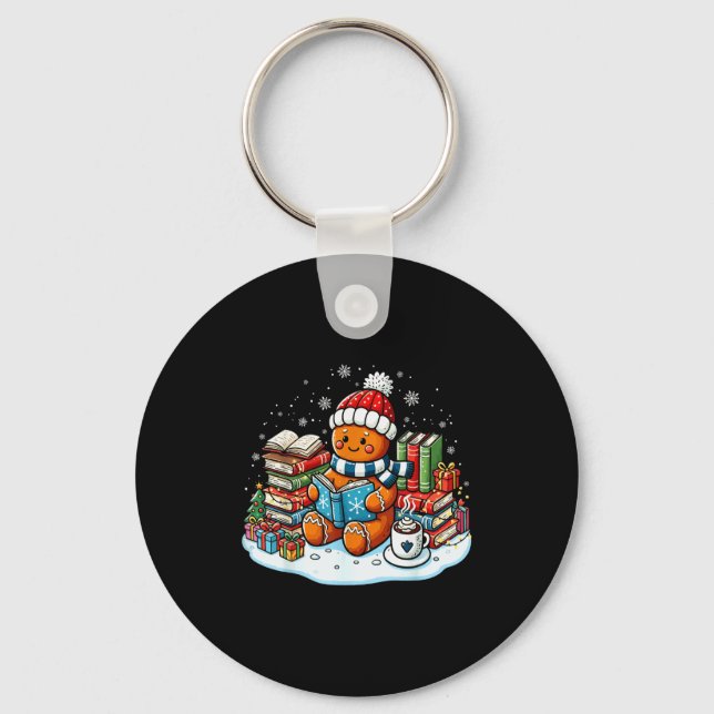 Christmas Reading Book Lover Bookworm Librarian Gi Key Ring (Front)