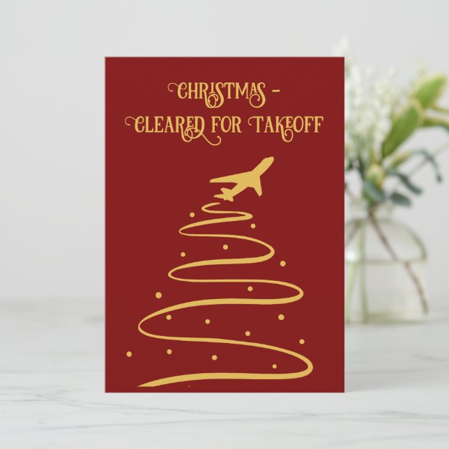 Christmas Ready for Takeoff Card  (Standing Front)
